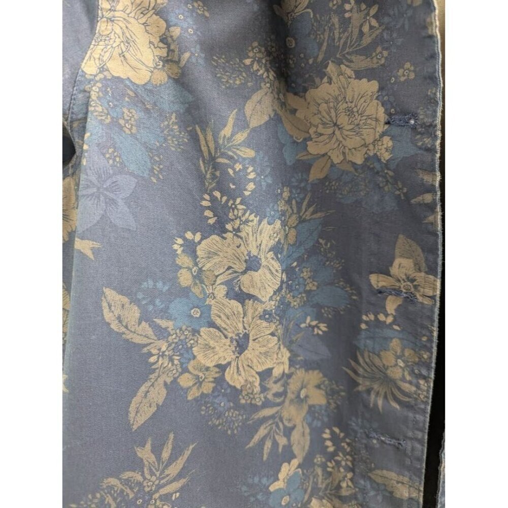 Caffe Marrahesh women's large Navy and floral light button up jacket casual F8 - Picture 5 of 13